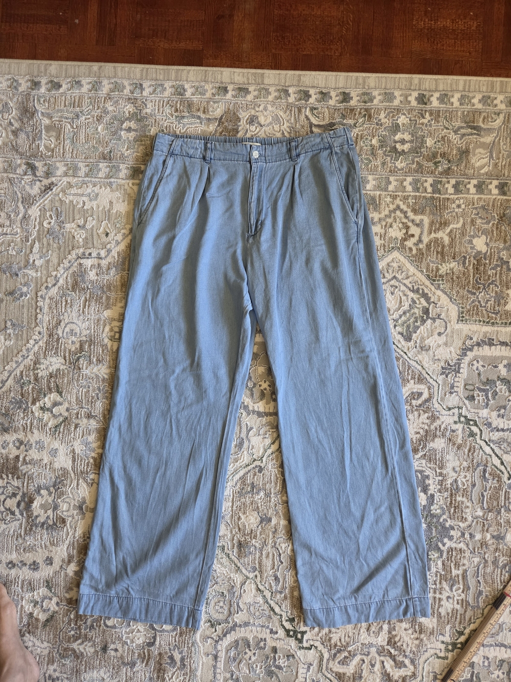 cloth & stone Women's Wide Leg Chambray Pants in Light Blue